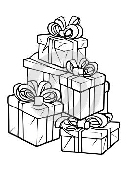 Christmas Colouring page, Presents