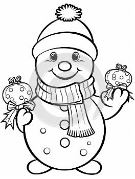 Christmas Colouring page Snowman