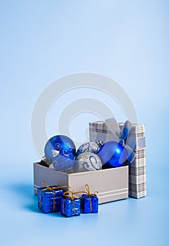 Christmas composition. Christmas gifts and decorations