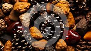 Christmas composition with cones