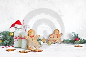 Christmas composition with gingerbread cookies