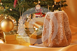 Christmas composition with Pandoro