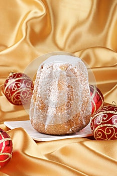 Christmas composition with Pandoro