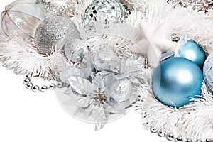 Christmas composition with silver flower