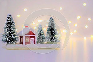 Christmas composition on white background