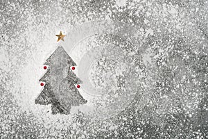 Christmas concept background.Flour in form of a christmas tree