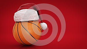 Christmas concept. Orange basket ball.