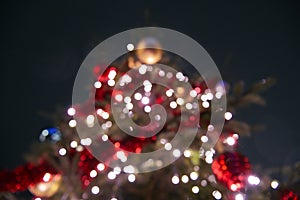 Christmas concept photo. Abstract image with everything out of focus. It has a X-mas tree