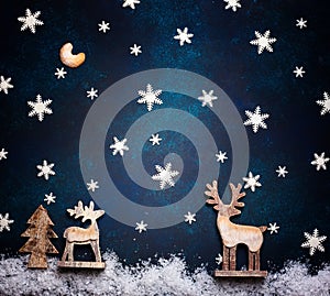 Christmas concept with snowflakes