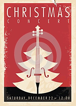 Christmas concert retro poster design