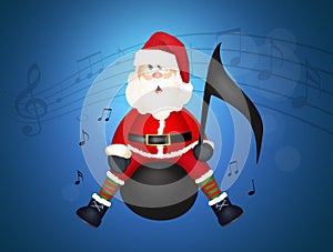 Christmas concert with Santa Claus on musical note