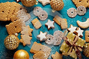 Christmas cookie or biscuit background