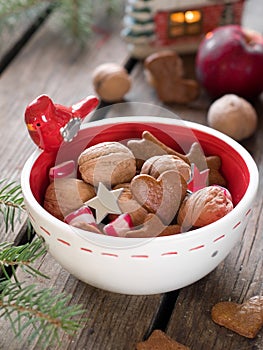 Christmas cookies, candy and nuts