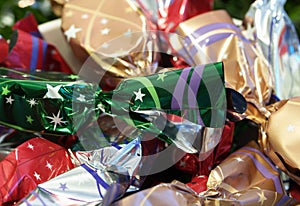 Christmas cookies in cellophane