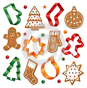 Christmas cookies and cookie cutters