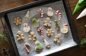 Christmas cookies decorated with icing