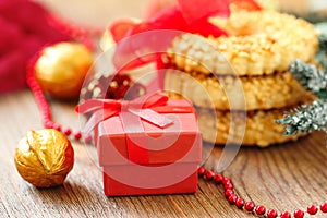 Christmas cookies with festive decoration