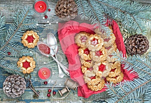 Christmas cookies with jam