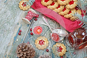 Christmas cookies with jam