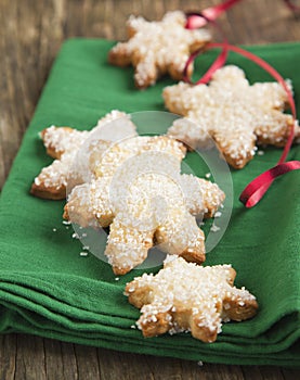 Christmas cookies with ribbon