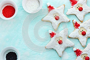 Christmas cookies santa claus, creative idea for treats kids, ho