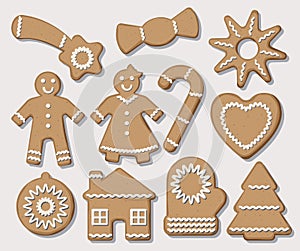 Christmas cookies. Vector set.