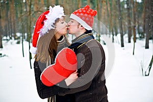 Christmas couple in love