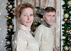 Christmas couple portrait