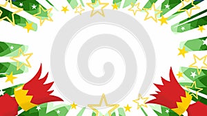 christmas cracker pulled apart on manga green starburst background