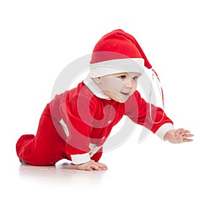 Christmas crawling baby