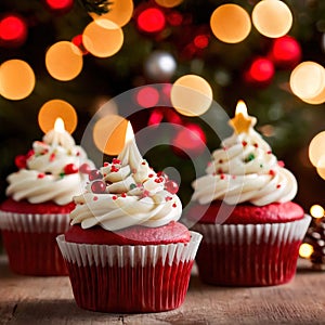 christmas cupcakes , festive treats with colorful icing