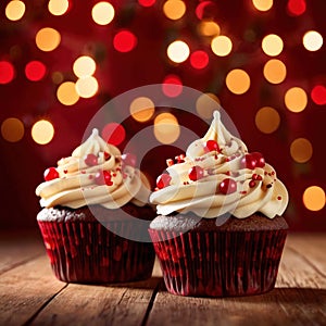 christmas cupcakes , festive treats with colorful icing