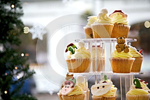 Christmas Cupcakes in Window