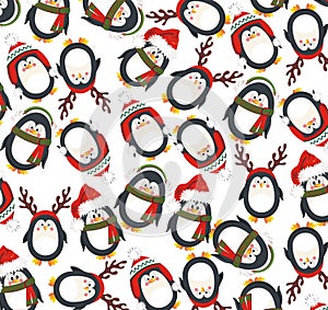 Christmas cute penguins