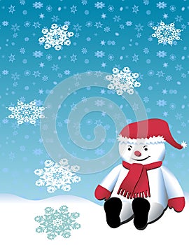 Christmas Cute Snowman Playing