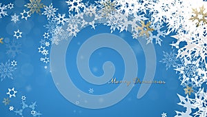 Christmas dark background with golden - white snowflakes