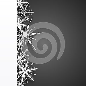 Christmas dark background with white snowflakes - dark version