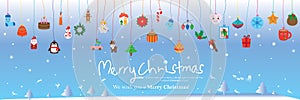 Christmas day color line hang element banner