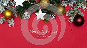 Christmas decor background with place for text