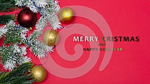 Christmas decor background with text merry Christmas
