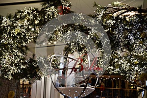 Christmas decor at Macy`s flagship store at Herald Square in New York