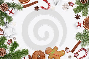 Christmas decor on white background