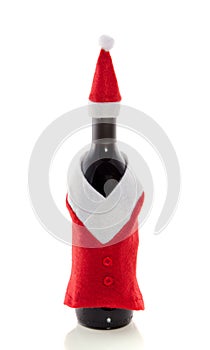 Christmas decorated bottle of wine