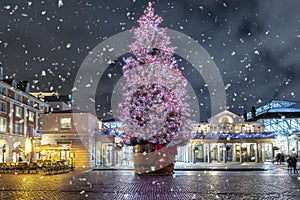 The Christmas decorated Covent Garden area, London, UK photo