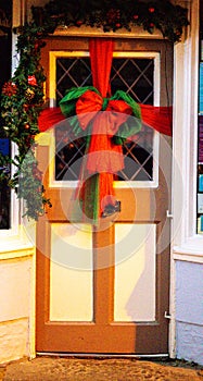 Christmas Decorated Door