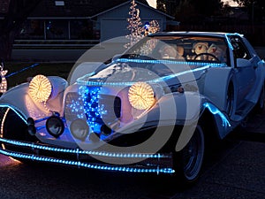 Christmas decorated dream car