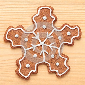 Christmas decorated gingerbread cookie