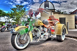 Christmas decorated Harley Davidson Trike