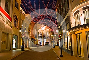 Christmas decorated street in Beverly Hills photo