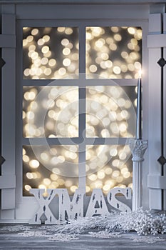 Christmas decorated window